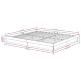 Bed Frame without Mattress Solid Wood Super King 819922