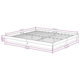 Bed Frame without Mattress Solid Wood Super King 819922