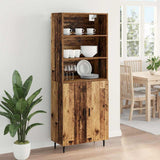Highboard Old Wood 69.5 x 34 x 180 cm Engineered Wood and Glass 3415686