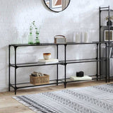 Console Table with Transparent Glass Top 194.5x30x81 cm Steel 846034