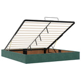Ottoman Bed with Mattresses Dark Green 160x200cm Velvet 3313412