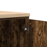 Garage Storage Cabinet Smoked Oak 60x51x85 cm Solid Wood Pine 860575