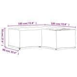 L-Shaped Garden Furniture Covers 2 pcs 12 Eyelets 185x185x70 cm 3155368