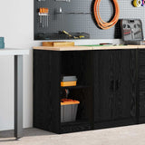 Garage Storage Cabinet Black 40x51x85 cm Solid Wood Pine 860536