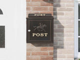 Wall Mounted Mailbox Bronze 29 x 13 x 41 cm Cast Aluminum 42023499