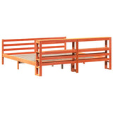 Bed Frame without Mattress Wax Brown 200x200 cm Solid Wood Pine 3305848