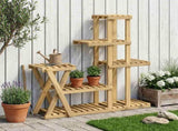 Plant Stand White 95 x 25 x 101.5 cm Solid Acacia Wood 903105