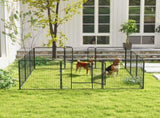 12 Panels Heavy Duty Puppy Playpen, for Small Dogs, Indoor and Outdoor Use - Silver T3398P349726