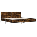 Bed Frame without Mattress Smoked Oak 200x200 cm 3280019