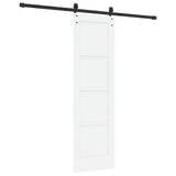 Sliding Door 61 x 198.5 cm Engineered Wood White and Black 3449897