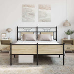 Bed Frame without Mattress Sonoma Oak 140x190 cm Engineered Wood 4106980