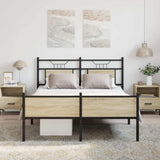 Bed Frame without Mattress Sonoma Oak 140x190 cm Engineered Wood 4106980