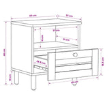 Bedside Table 2 pcs Natural 40 x 33 x 46 cm Solid Mango Wood 4018851