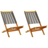 Garden Chairs 2 pcs Grey Solid Wood Acacia and Polypropylene 367688