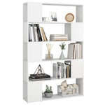 Book Cabinet Room Divider White 100x24x155 cm Engineered Wood 809197