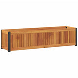 Garden Planter 110x30x27.5 cm Solid Wood Acacia and Steel 367615