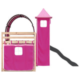 Bunk Bed without Mattress with Slide and Curtains Pink 80x200 cm 3284172