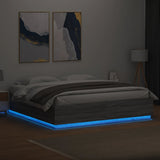 Bed Frame with LED without Mattress Grey Sonoma 180x200 cm Super King 3209595
