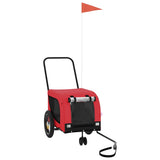 Pet Bike Trailer Red and Black Oxford Fabric and Iron 94013