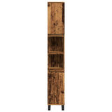 Bathroom Cabinet Old Wood 30x30x190 cm Engineered Wood 857202