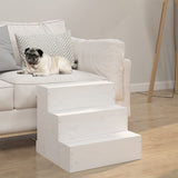 Pet Stair White 40x37.5x35 cm Solid Wood Pine 822462