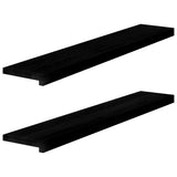 Window Sills 2 pcs Brown Black 110x20x2 cm Solid Wood Oak 4009177