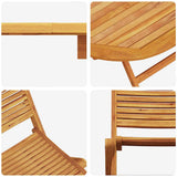 Garden Dining Set Folding 7 pcs Brown Solid Acacia Wood 3375758