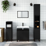ZNTS 3 Piece Bathroom Furniture Set Black Engineered Wood 3190284