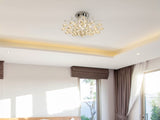 Crystal Chandeliers, K9 Droplets Ceiling Light with 3 E14 Bulb Base, Pendant Lights for Living Room, T3398P340989