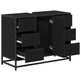 Bathroom Cabinet Black Oak 80 x 33 x 60 cm Engineered Wood 883633