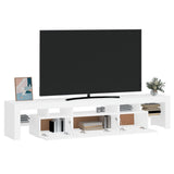 TV Cabinet with LED Lights White 200x36.5x40 cm 3152810