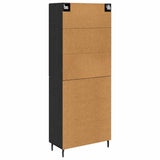 Highboard 2 pcs Black oak Engineered Wood and Glass 3416103