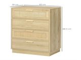 Chest of Four Rattan Weave Panel Drawers - Wood-Effect T3398P343297