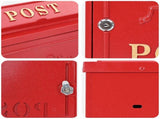 Wall Mounted Mailbox Red 29 x 13 x 41 cm Cast Aluminum 42023498