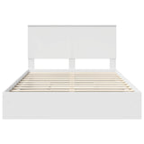 Storage Bed with Headboard White 140 x 190 cm Engineered Wood 3409545