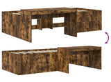 Kids'High Bed Frame with Desk Smoked Oak 98.5 x 200 cm 3422663