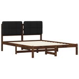 Bed Frame with Upholstered Headboard Dark Brown and Black 904080