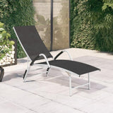 Sun Lounger Black and silver Textilene and aluminium Standard 310521