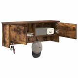 Wall-Mounted Coat Rack with Shelf Smoked Oak 80 x 20 x 30 cm 874343