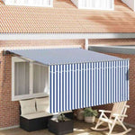 Retractable Awning Manual Blue and anthracite 350 x 250 cm 3330202