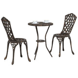 Garden Bistro Set 3 pcs Bronze Aluminium 42002390