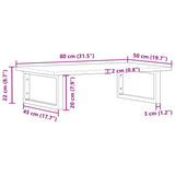 Basin Shelf Wall Mounted Steel and Solid Wood Acacia 3302828