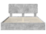 Storage Bed Concrete Grey 135 x 190 cm Engineered Wood 3412696