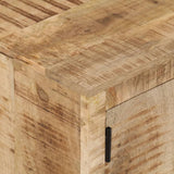TV Cabinet with Wheels 110x30x37 cm Rough Mango Wood 328317