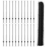 Welded Wire Fence 50 x 1.2 m PVC-Coated Steel Grey Mesh 3336899