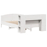 ZNTS Bookcase Bed without Mattress White 120x200cm Solid Wood Pine 3323069