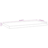 Table Top 70x40x2.5 cm Rectangular Solid Wood Acacia Live Edge 370609