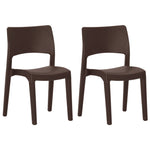 Garden Chairs 2 pcs Mocha Polypropylene 317727
