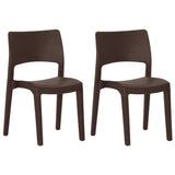 Garden Chairs 2 pcs Mocha Polypropylene 317727