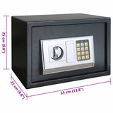 Digital Safe with Lock Dark grey 35 x 25 x 25 cm Steel 42011307